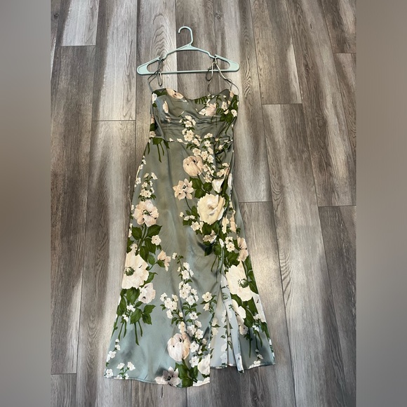 Reformation Dress Green floral-size 8P - Picture 1 of 3